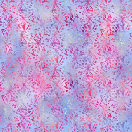 Impressions Pink Flowers fabric by Jason Yenter