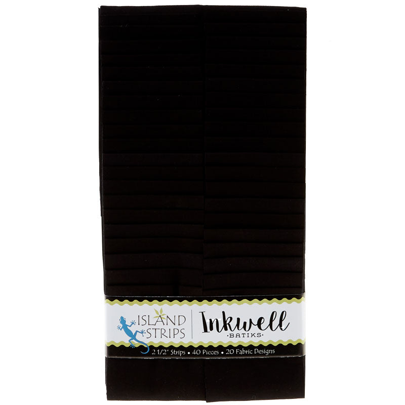Inkwell Batiks Solid Black Strips by Kathy EngleforIsland Batik