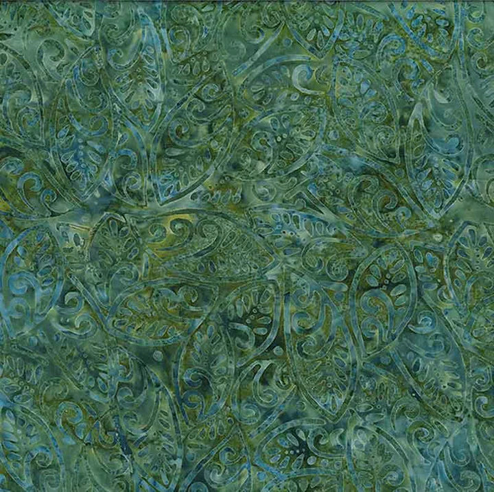 Large Leaves Batik 1400 22221 774 Dark Green - Fat Quarter