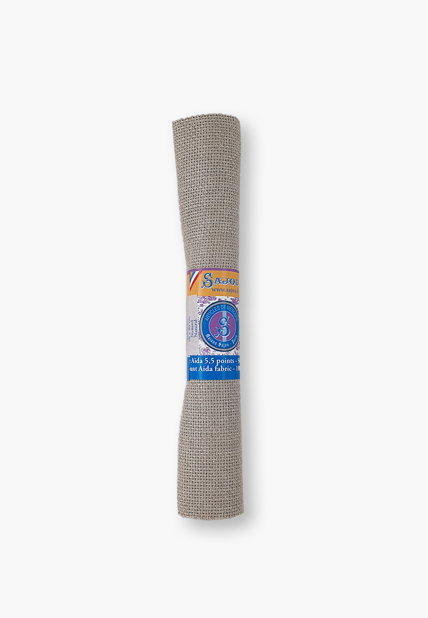 Maison Sajou Star Aida 5.5 Pure Linen Natural Unbleached 50 × 80 cm