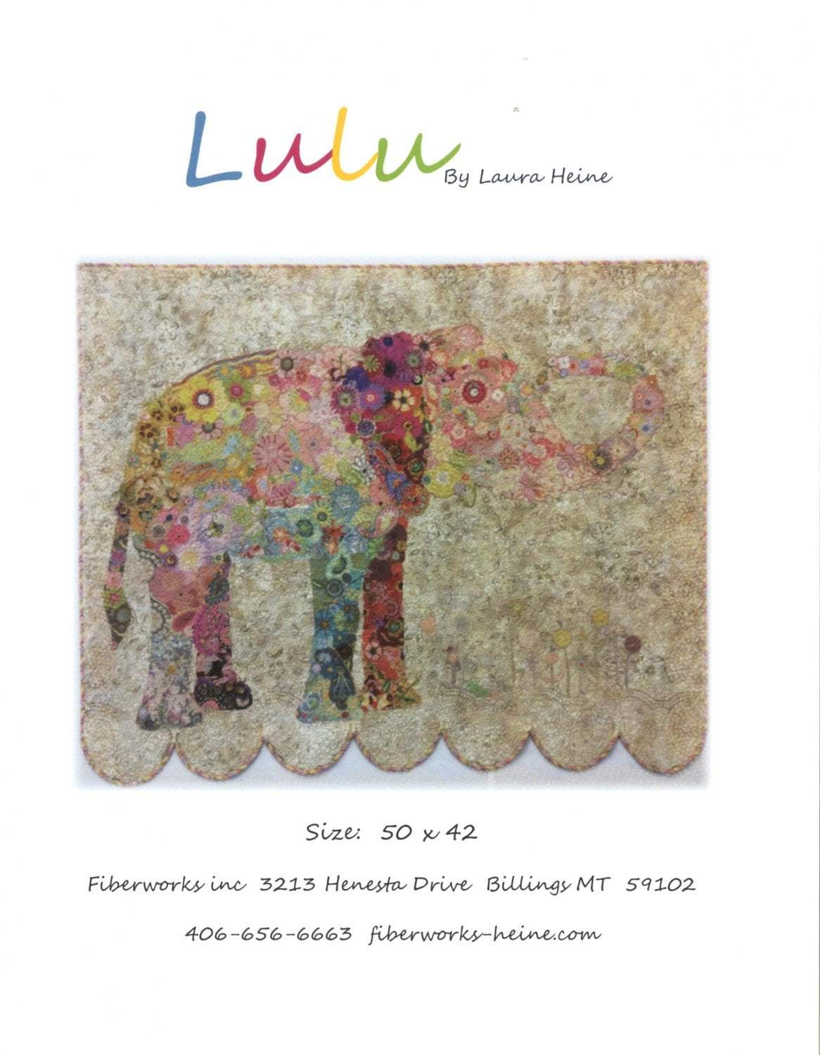 Lulu Elephant Collage from Fiberworks Inc. - Quilt Pattern by Laura Heine