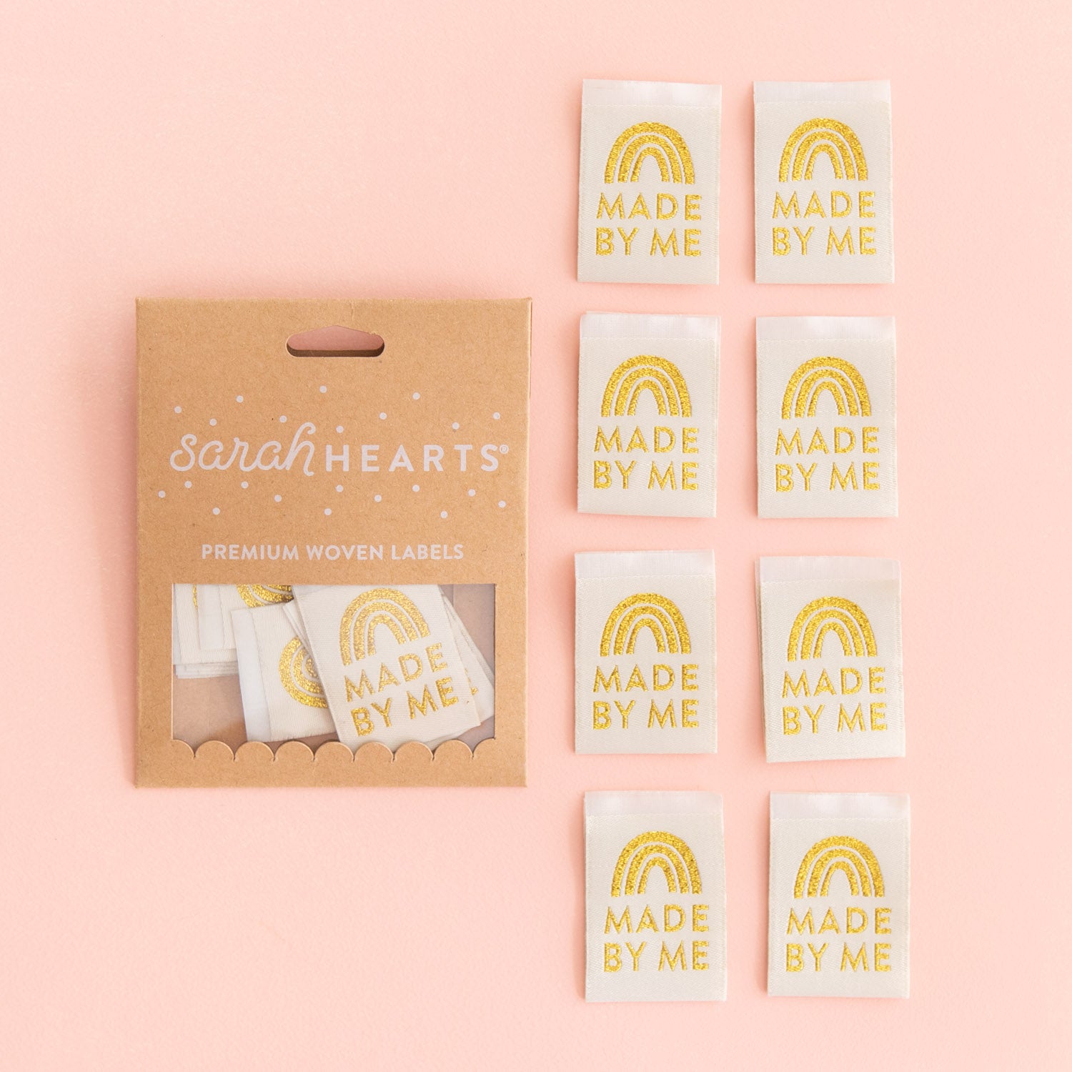 Made by Me - Gold Sewing Woven Label Tags