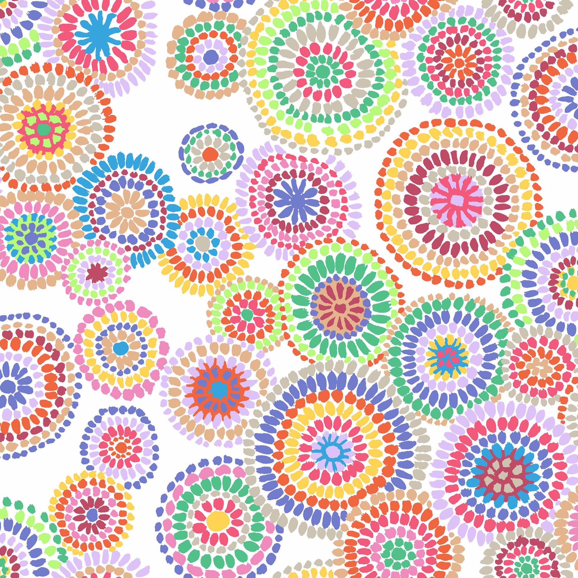 Mosaic Circles PWGP176.WHITE - Fat Quarter