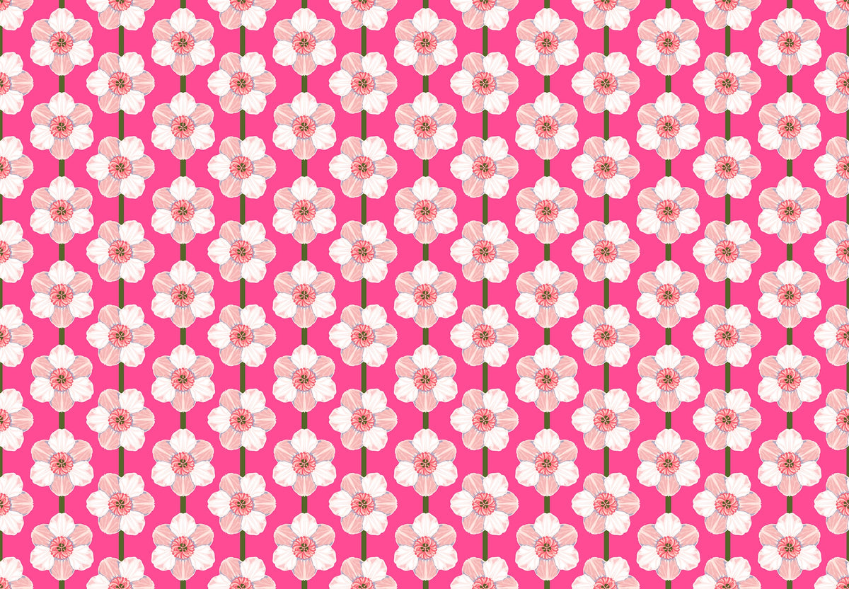 Iconic Bubblegum Daffodil Fabric - AMT126-28C