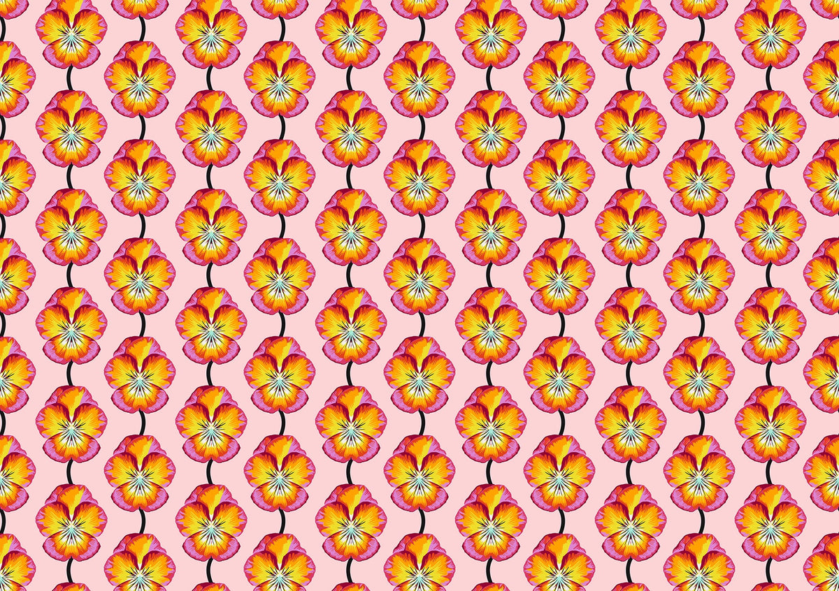Iconic Flame Pansy Fabric - AMT124-59L