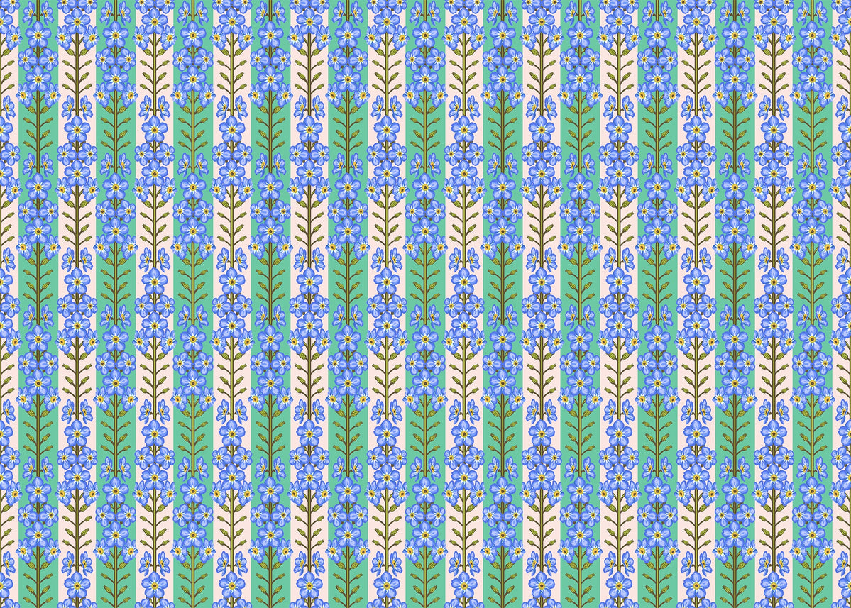 Iconic Fresh Forgetmenot Fabric - AMT125-75C