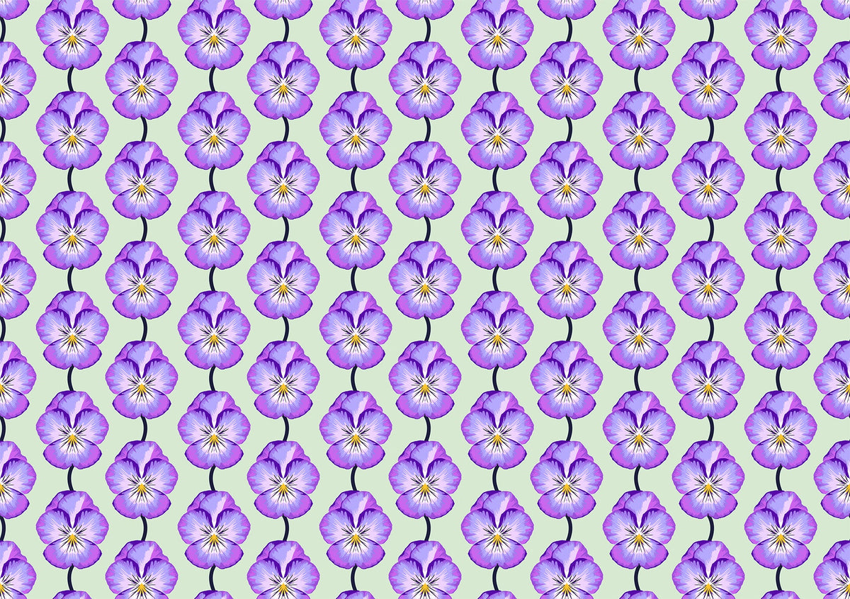 Iconic Lavender Pansy Fabric - AMT124-83C