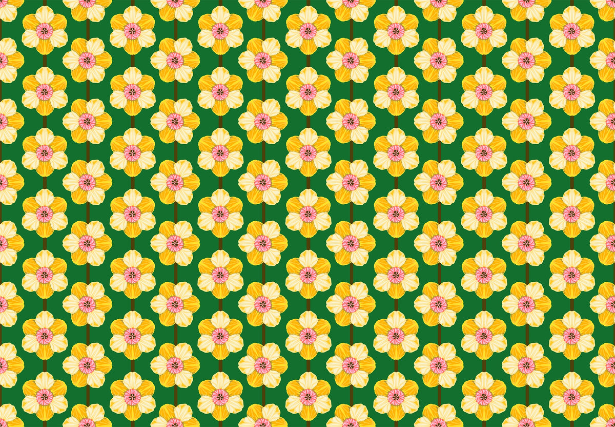 Iconic Verdant Daffodil Fabric - AMT126-54L