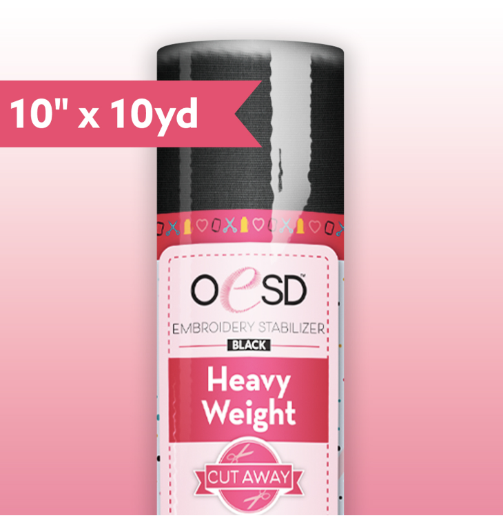 OESD Heavy Weight CutAway Black 10in x 10yds (HBC25-10B)