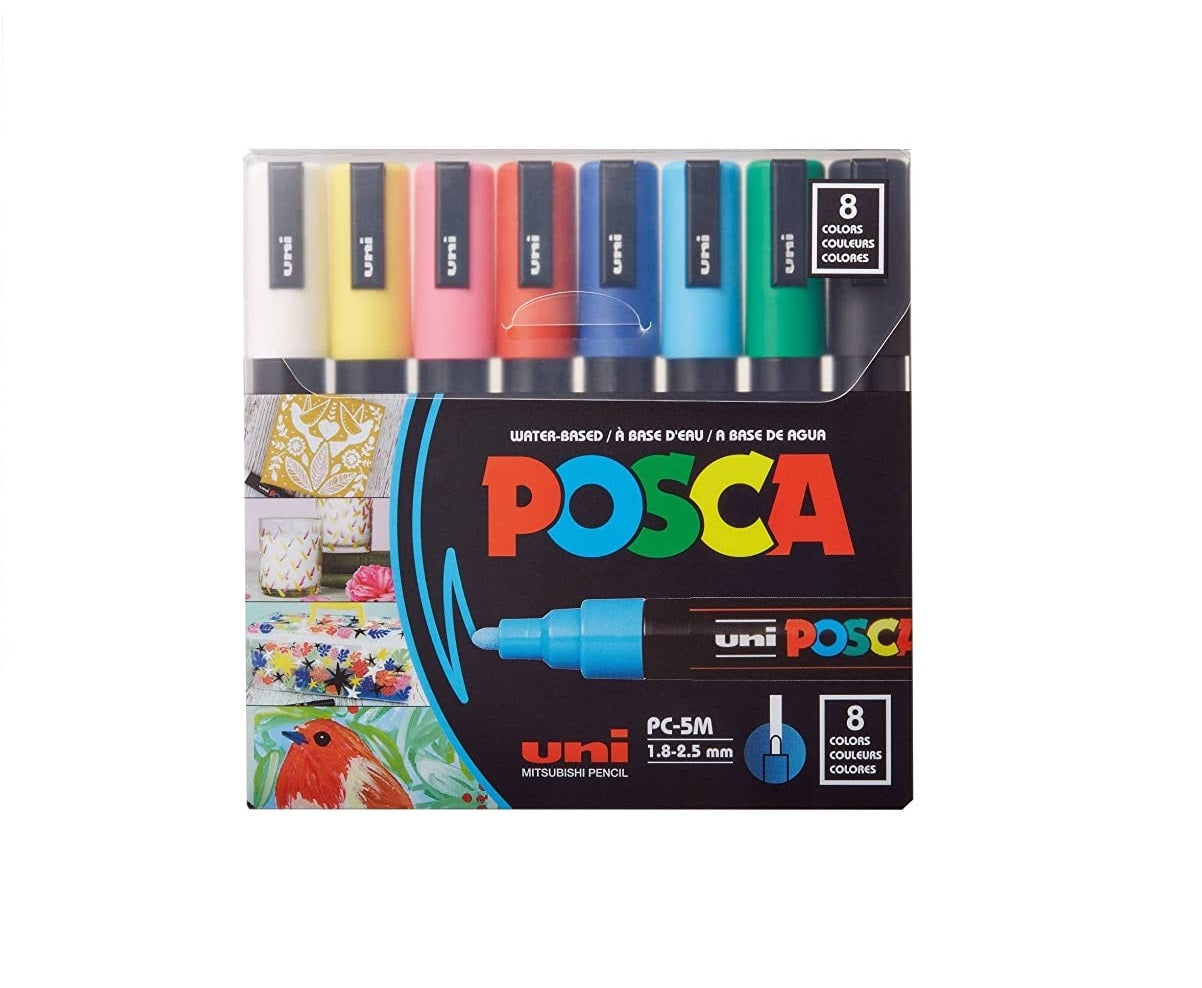 Posca Paint Marker 8 Colors PC-5M Basic Colors Set