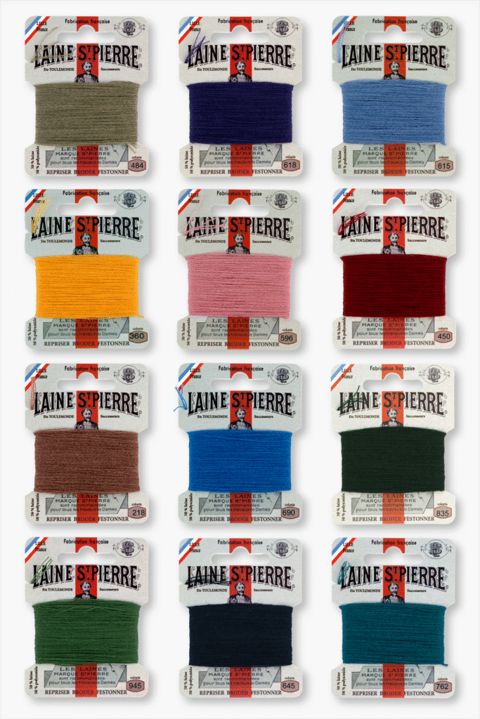 Maison Sajou – Laine Saint-Pierre – Zahnseide Box mit 12 Vintage-Farben