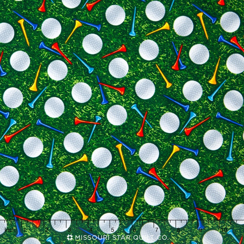 Sports - Balls & Tees Green Yardage by Timeless TreasuresforTimeless Treasures