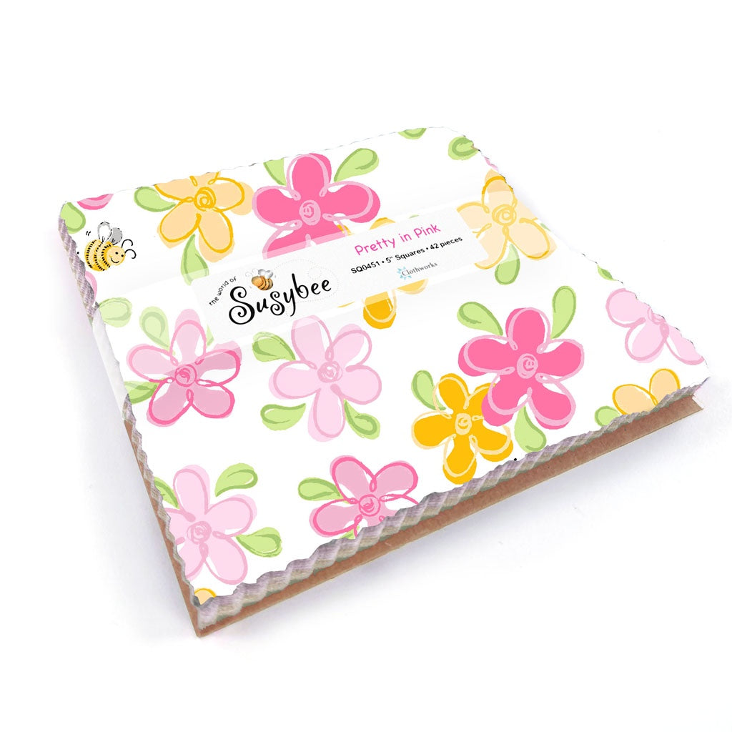 Susybee Pretty In Pink 5in Squares fabric - SQ0451