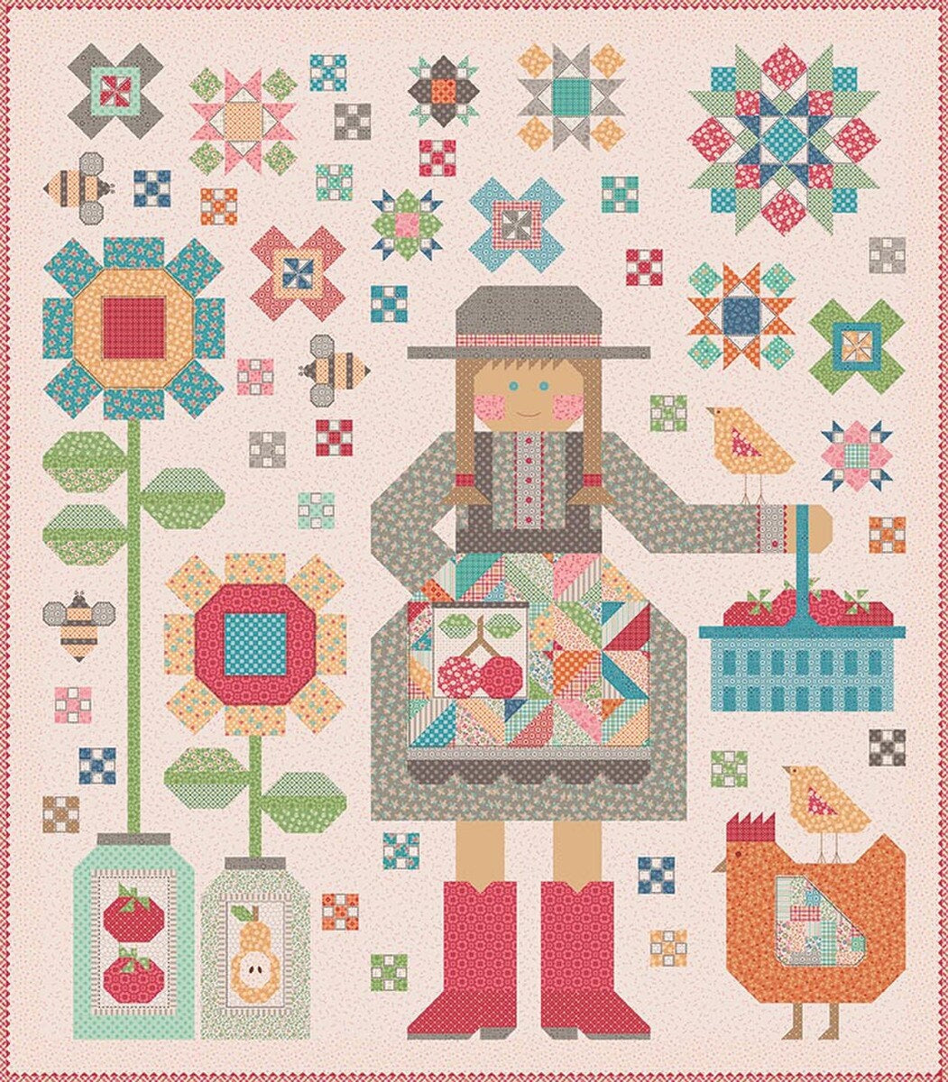 The Quilted Farm Girl Quilt Pattern by Lori Holt of Bee in my Bonnet for It's Sew Emma