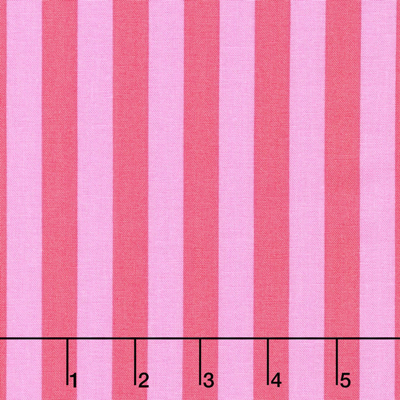 Tula Pink's All Stars - Pom Poms & Stripes Tent Stripe Poppy Yardage by Tula PinkforFreeSpirit Fabrics