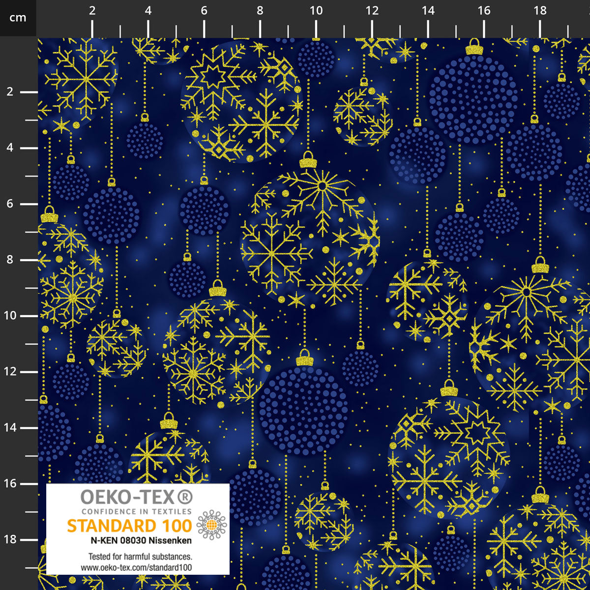 Twinkle 4590-012 Dk. Blue Christmas Ball - Fat Quarter