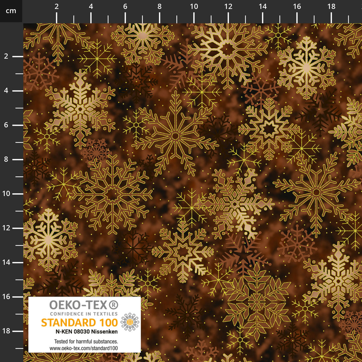 Twinkle 4590-019 Dk. Brown Snowflakes - Fat Quarter