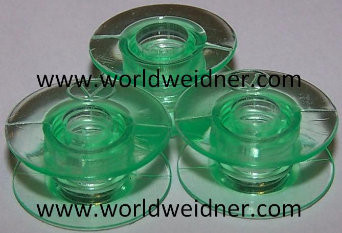 20ct Green Plastic Sewing and Embroidery Bobbins for Husqvarna Viking