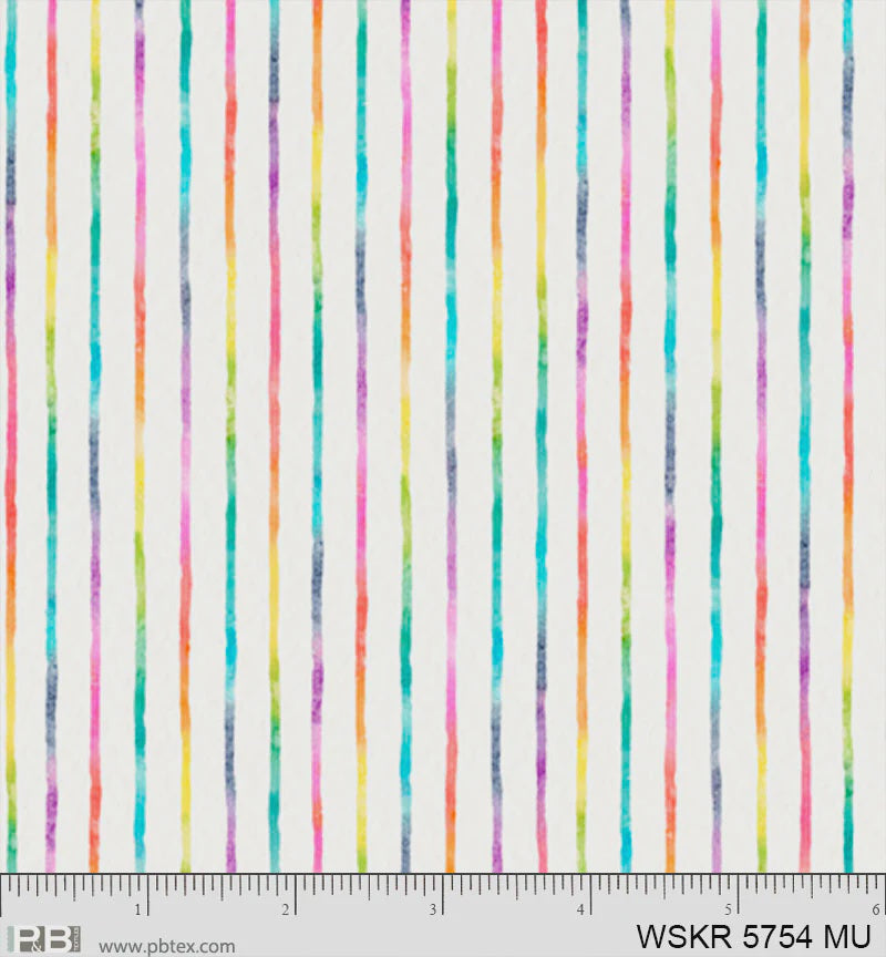 Whiskerville Rainbow Stripe fabric
