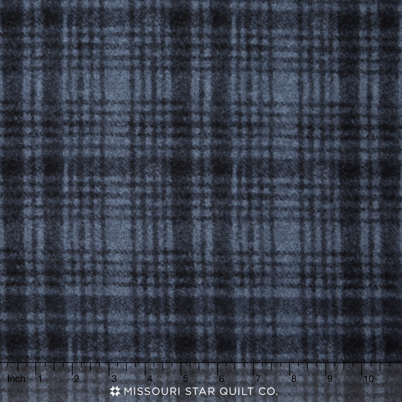 Woolies II Flannel - Windowpane Dark Navy Yardage by Bonnie SullivanforMaywood Studio